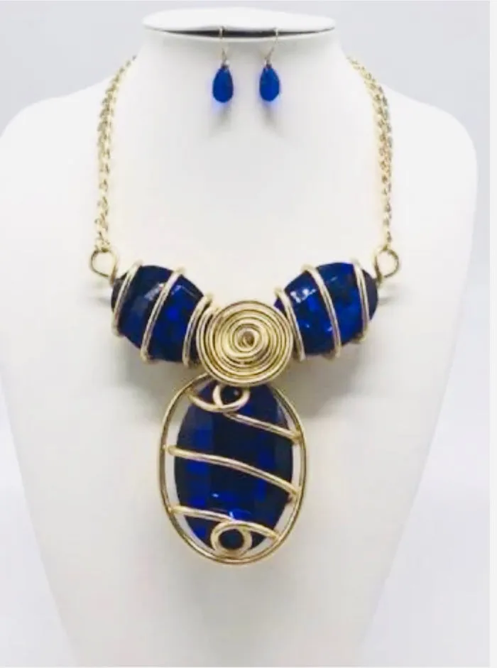 Wrap Wire Stone Necklace