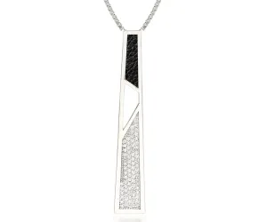 XLarge Geometric Leather Inlay Crystal Necklace