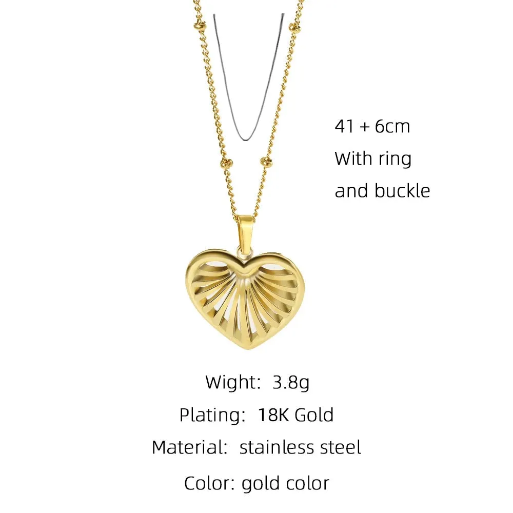 YA-CHAN Celestial Gold Necklaces - Heart, Moon, Star Pendants Jewelry