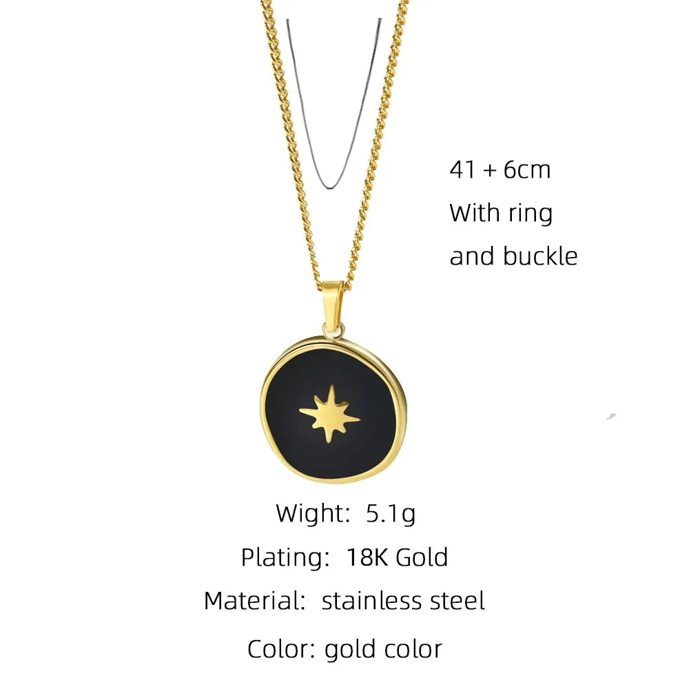 YA-CHAN Celestial Gold Necklaces - Heart, Moon, Star Pendants Jewelry