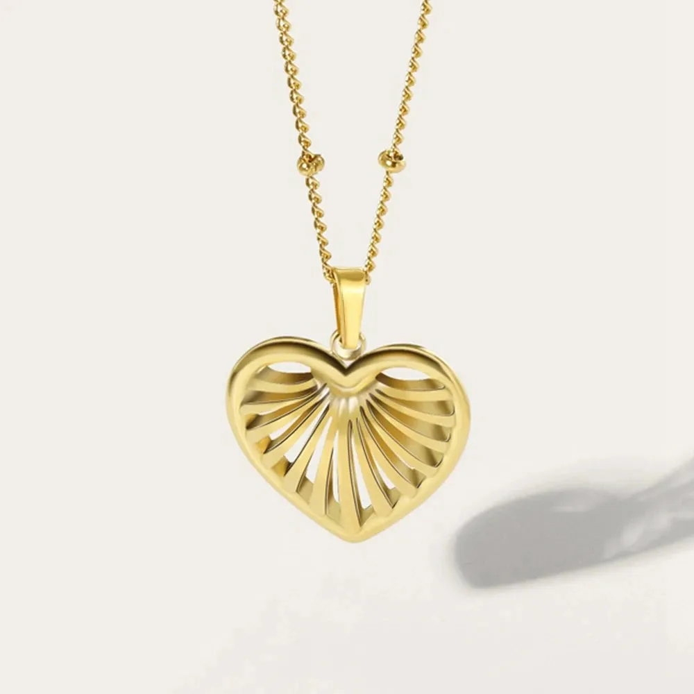 YA-CHAN Celestial Gold Necklaces - Heart, Moon, Star Pendants Jewelry