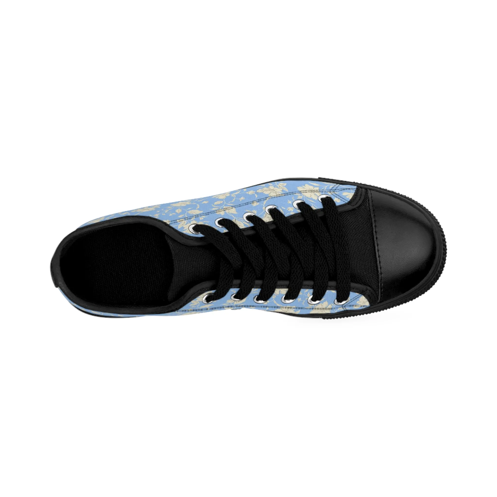 Yellow Flower Blue Background Women's Sneakers