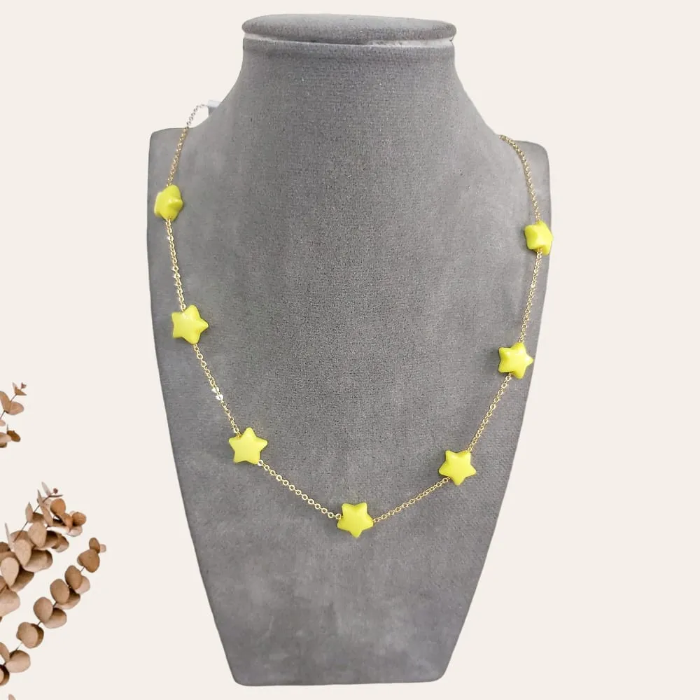 Yellow Star Chain Necklace